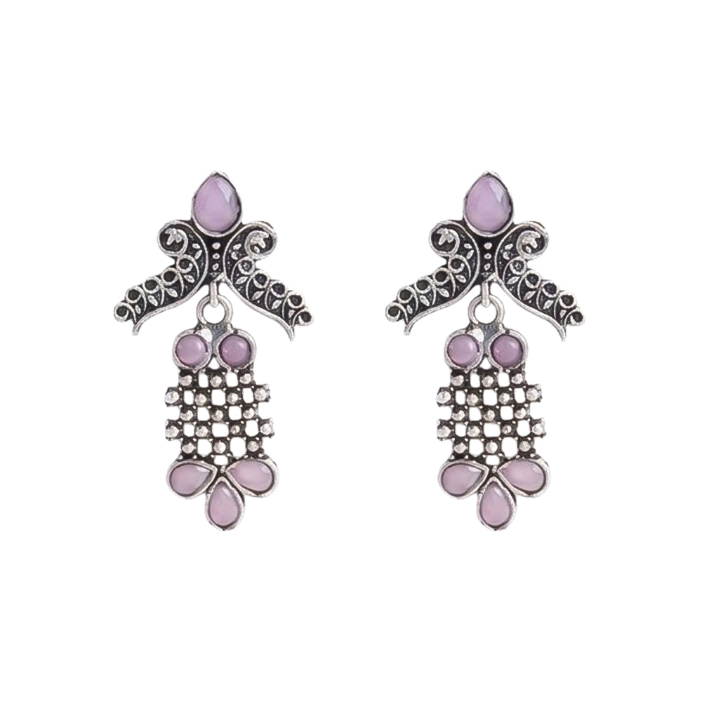 Twilight Tassles pearl dangler earrings (Baby Pink)