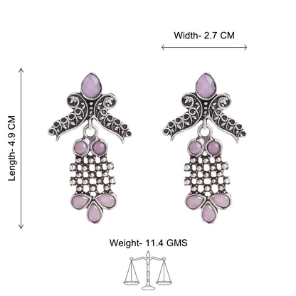 Twilight Tassles pearl dangler earrings (Baby Pink)