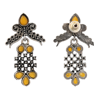 Twilight Tassles pearl dangler earrings (Yellow)