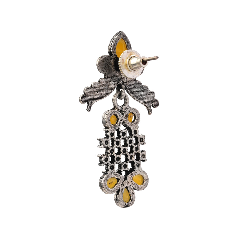 Twilight Tassles pearl dangler earrings (Yellow)