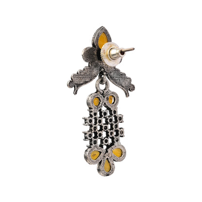 Twilight Tassles pearl dangler earrings (Yellow)