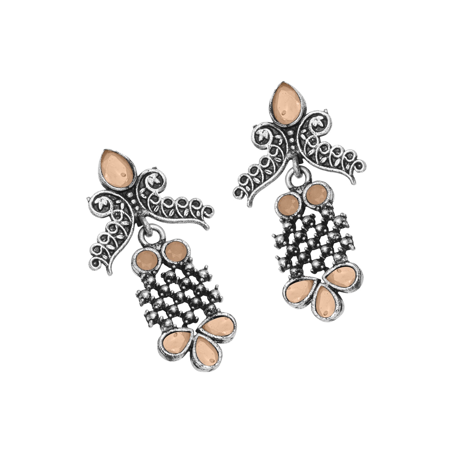 StylishKudi Oxidised Silver Earrings&Chandbali Earrings ComboSet for Women&girl
