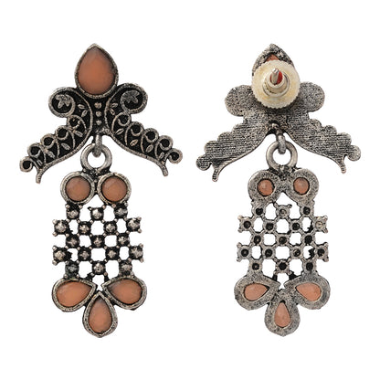 Twilight Tassles pearl dangler earrings (Light Orange)