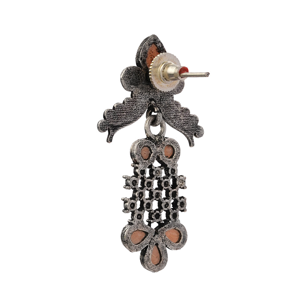 Twilight Tassles pearl dangler earrings (Light Orange)