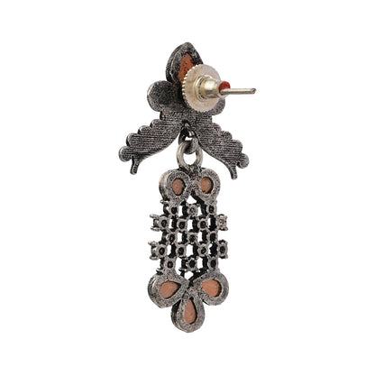 Twilight Tassles pearl dangler earrings (Light Orange)