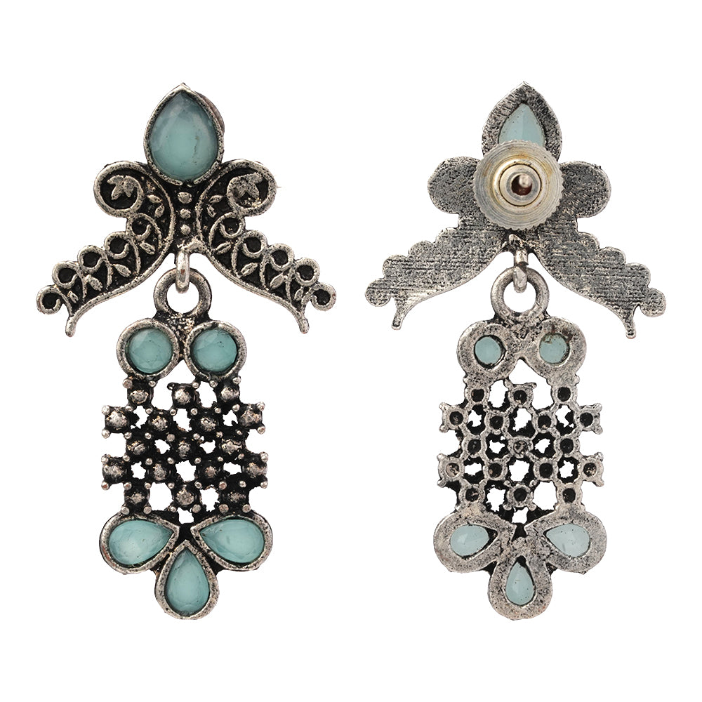 Twilight Tassles pearl dangler earrings (Mint)