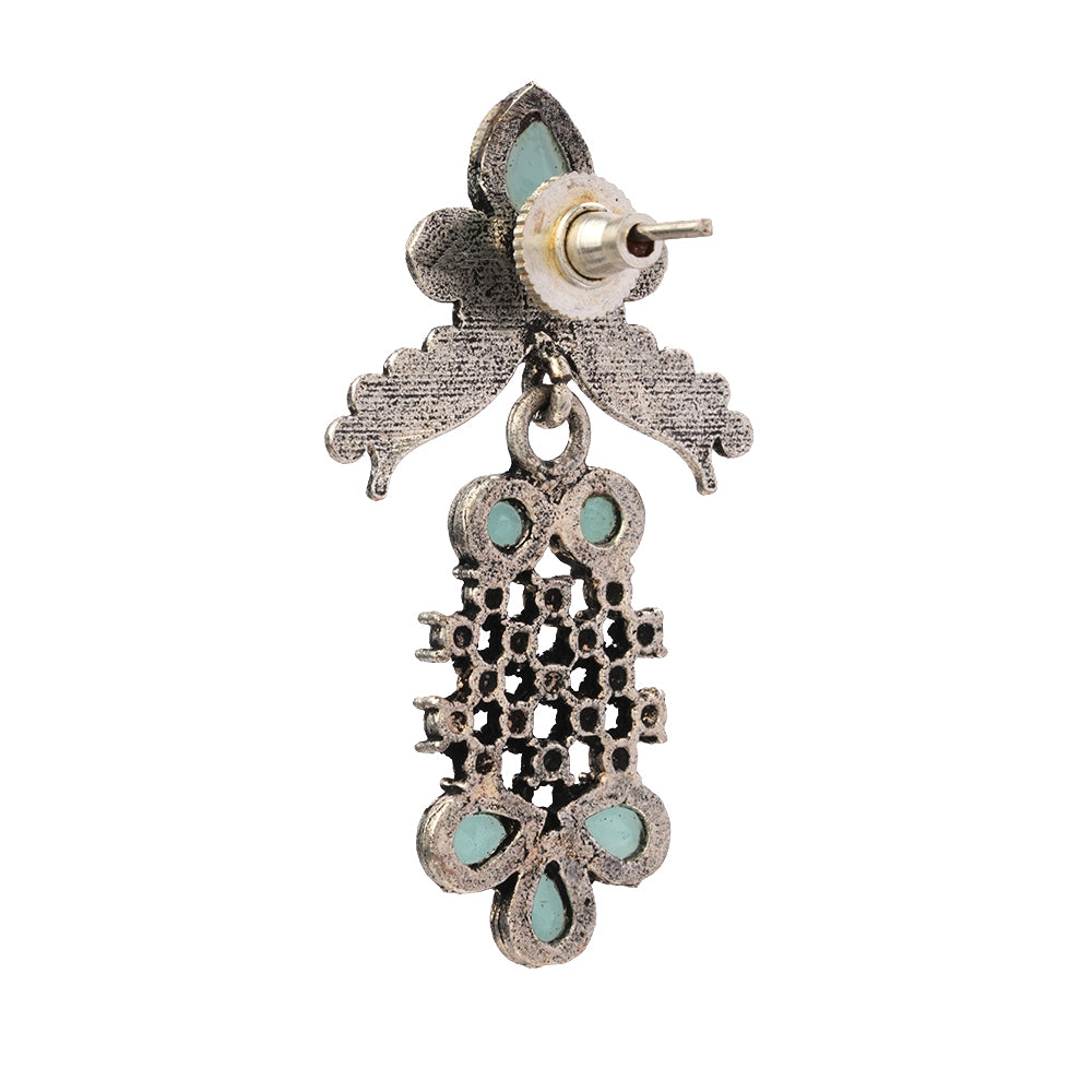 Twilight Tassles pearl dangler earrings (Mint)
