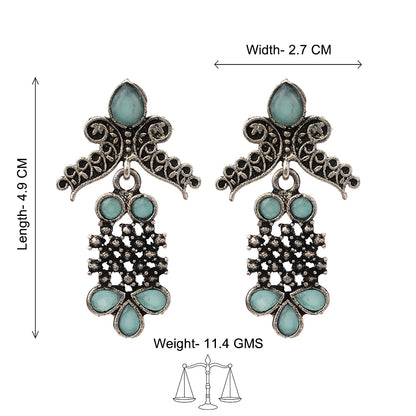 Twilight Tassles pearl dangler earrings (Mint)
