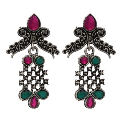 Twilight Tassles pearl dangler earrings (Multicolored)