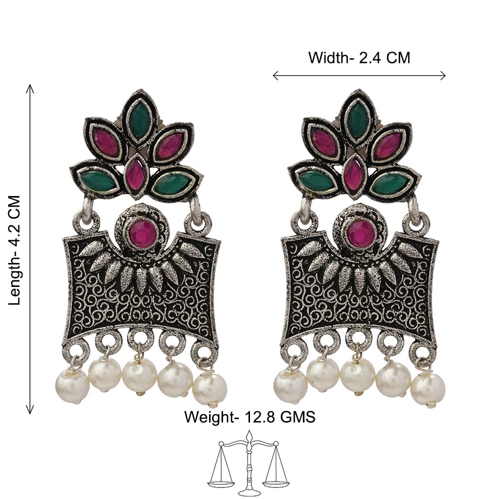 Kalash Kamal earring  Flora-Aura stone studded dangler earrings Combo