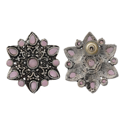 flower-alpana stud earrings (Baby Pink)