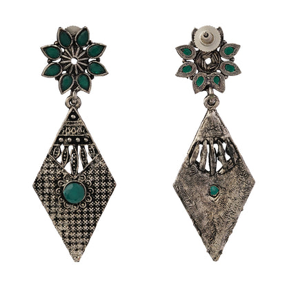 Kite delight stone studded dangler earrings (Green)