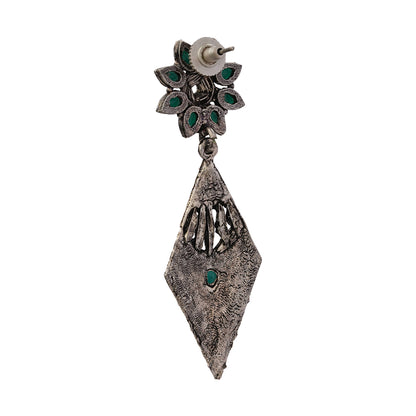 Kite delight stone studded dangler earrings (Green)