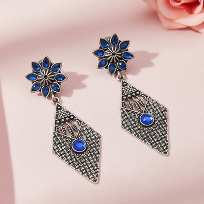 Kite delight stone studded dangler earrings (Blue)