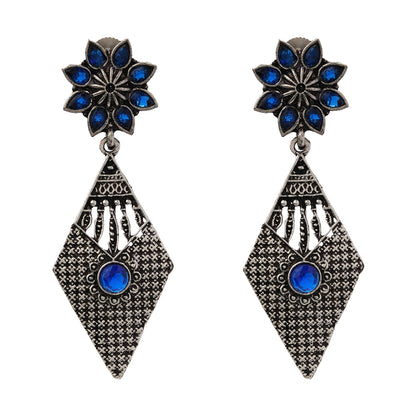 Kite delight stone studded dangler earrings (Blue)