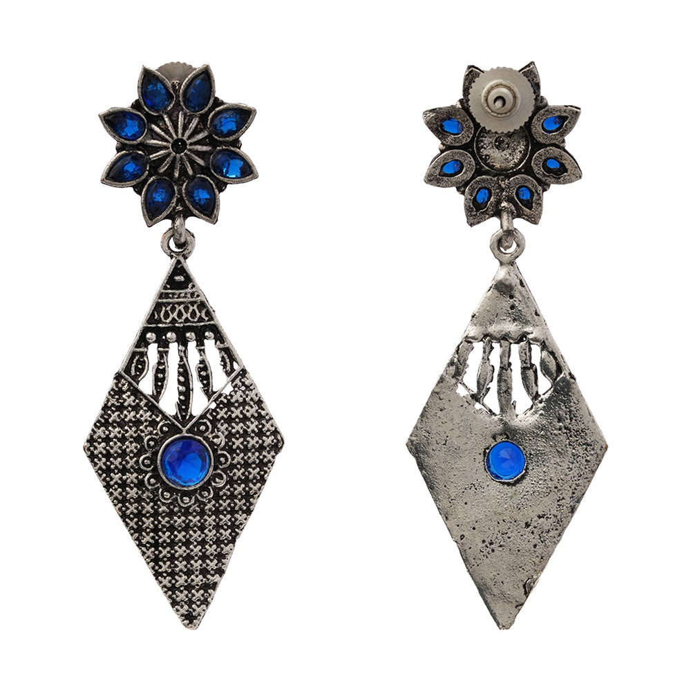 Kite delight stone studded dangler earrings (Blue)