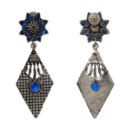Kite delight stone studded dangler earrings (Blue)