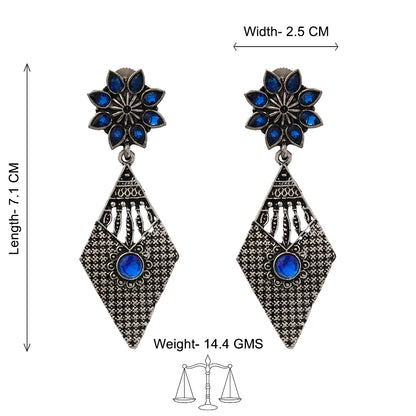 Kite delight stone studded dangler earrings (Blue)