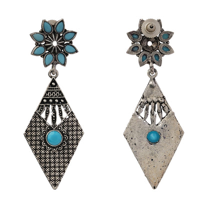 Kite delight stone studded dangler earrings (Sky Blue)