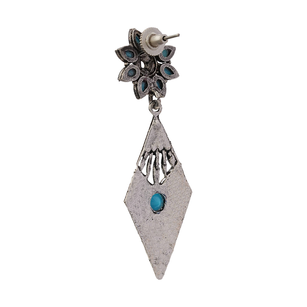 Kite delight stone studded dangler earrings (Sky Blue)