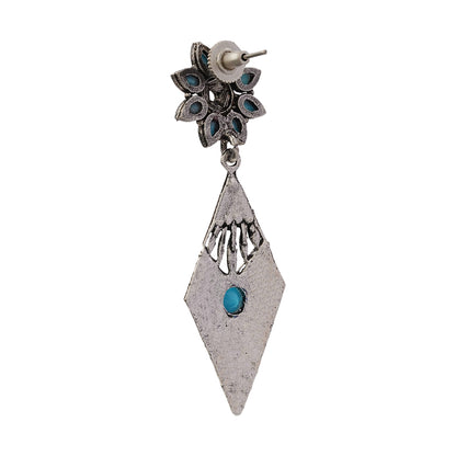 Kite delight stone studded dangler earrings (Sky Blue)
