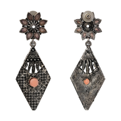 Kite delight stone studded dangler earrings (Light Orange)