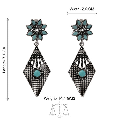 Kite delight stone studded dangler earrings (Mint)