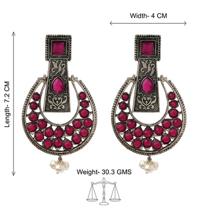 Peacock glow stone studded dangler & Moonfall stone studded dangler Combo set