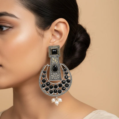 Peacock glow stone studded dangler & Moonfall stone studded dangler Combo set