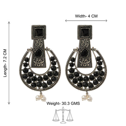 Peacock glow stone studded dangler & Moonfall stone studded dangler Combo set