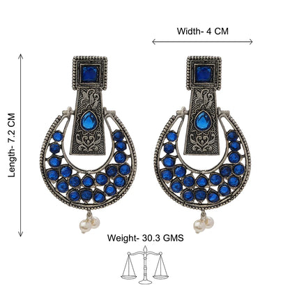 Peacock glow stone studded dangler & Moonfall stone studded dangler Combo set