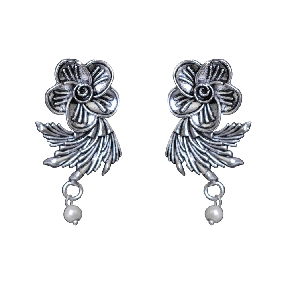 Floral Swirl stud earrings (Silver)