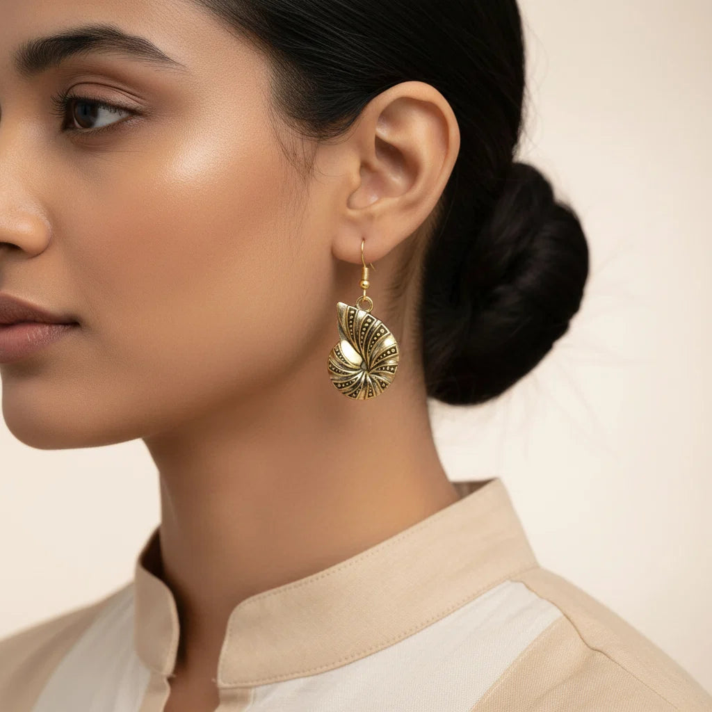 Kalash Kamal earring (Light Orange) Conch Glow dangler earrings Combo set