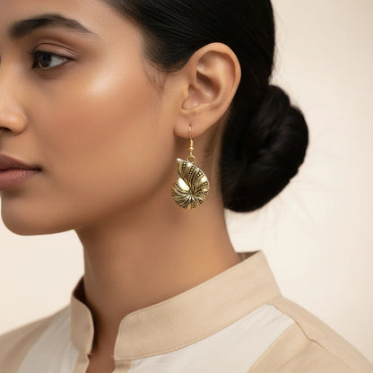 Kalash Kamal earring (Light Orange) Conch Glow dangler earrings Combo set