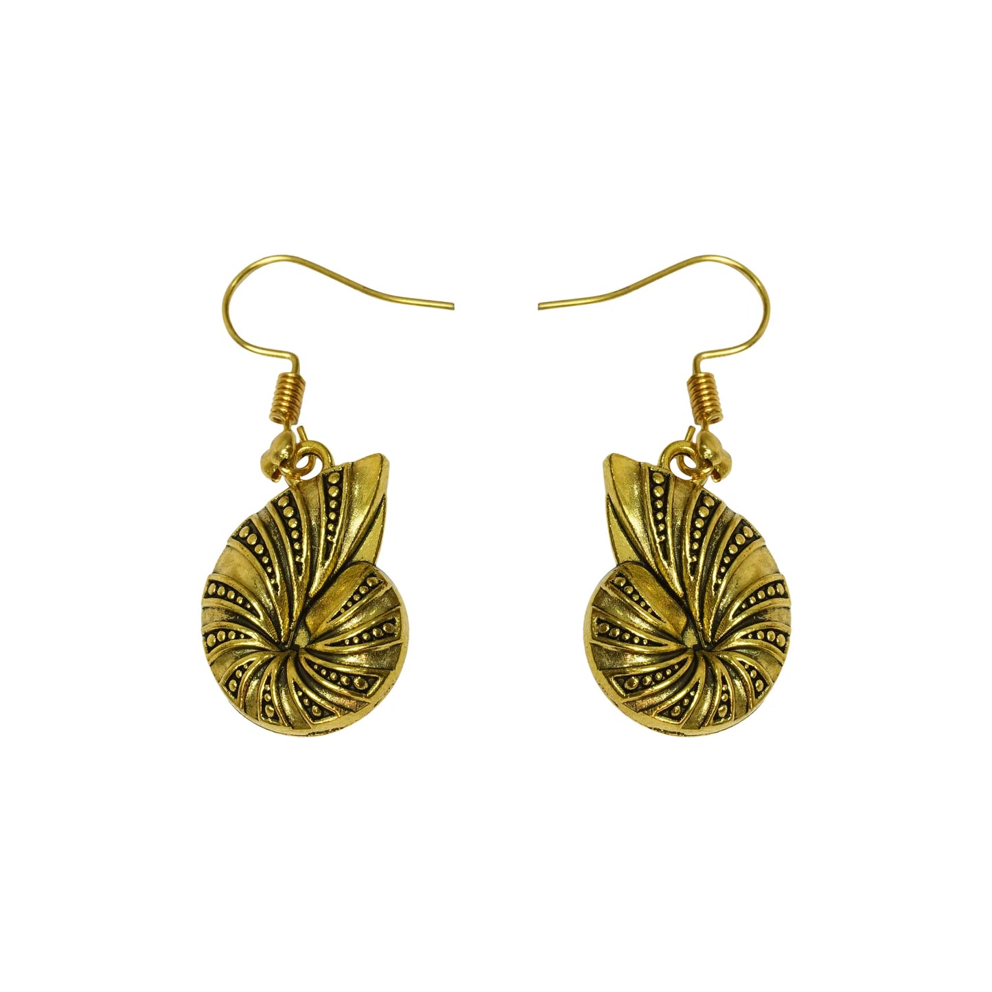 Carved Charm Dangler earrings (White) Conch Glow dangler earrings Combo set