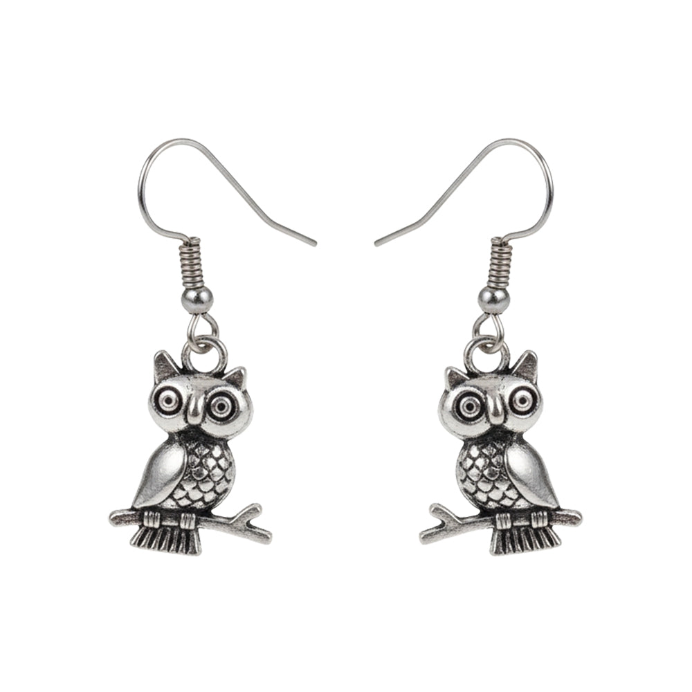 Wise Wink dangler earrings (Silver)