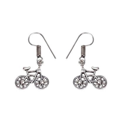 Royal Triple Bell Layered Jhumka Earring (Black) Cycle Charm Dangler earrings (Silver) Combo set