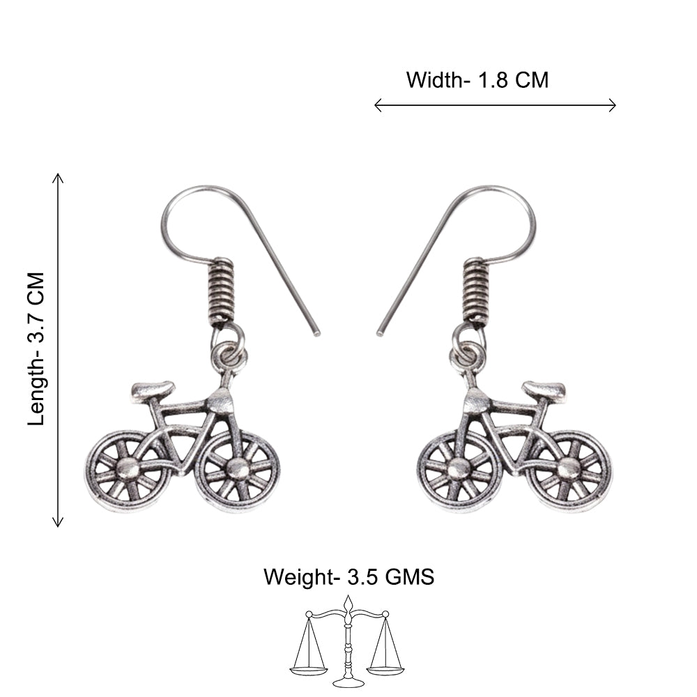 Cycle Charm Dangler earrings (Silver)