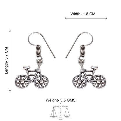Cycle Charm Dangler earrings (Silver)