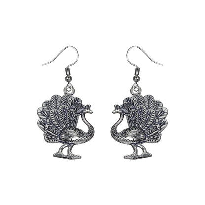Morni jhumki dangler earrings (Silver)