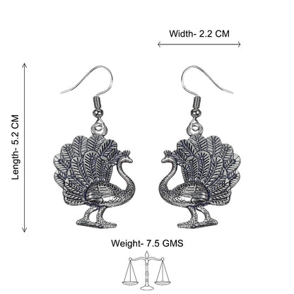 Morni jhumki dangler earrings (Silver)