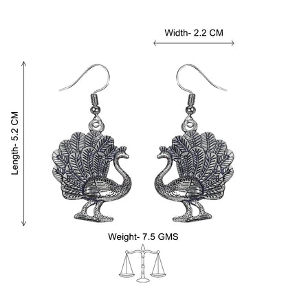 Kalash Kamal earring  Morni jhumki dangler earrings (Silver) Combo set