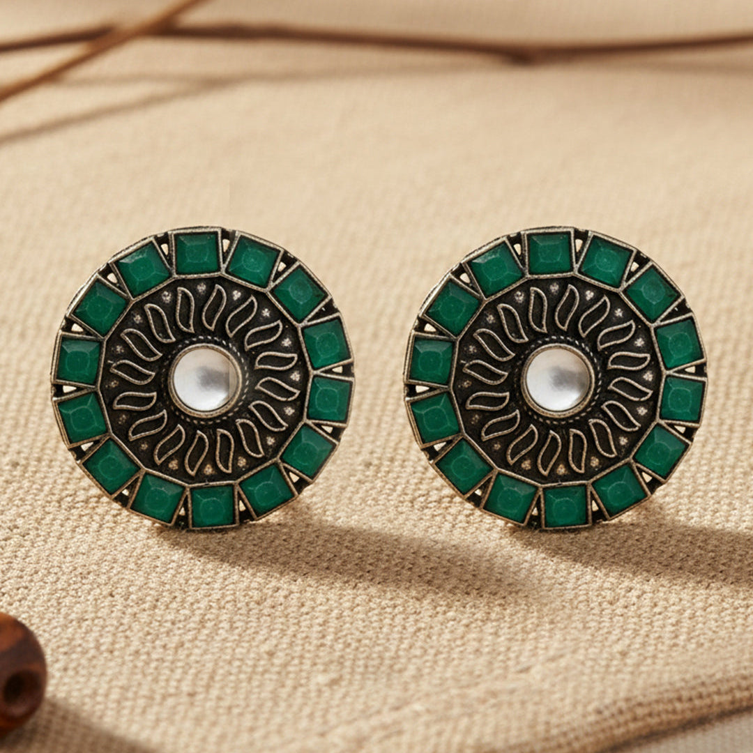 Spark stud earrings (Green)