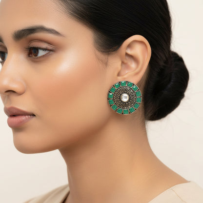 Spark stud earrings (Green)