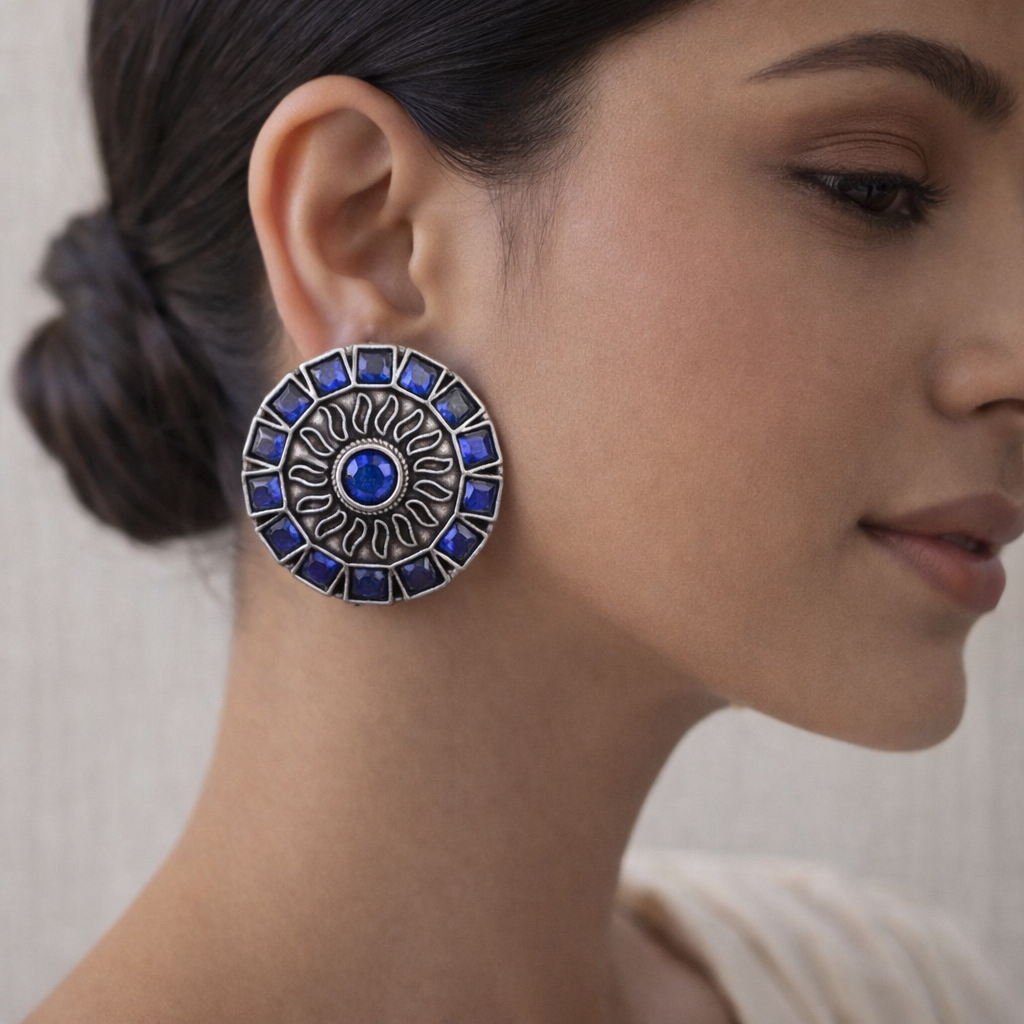 Spark stud earrings (Blue)