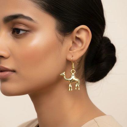 Peacock glow stone studded dangler earrings & Camel dangler earrings Combo set
