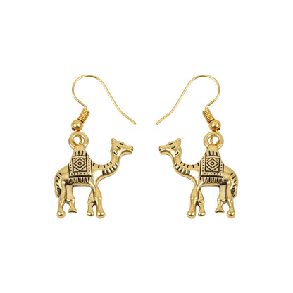 Camel dangler earrings