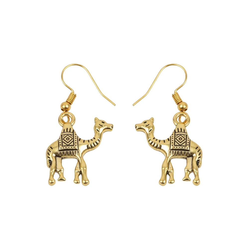 Carved Charm Dangler earrings (White) Camel dangler earrings Combo set