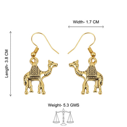 Camel dangler earrings