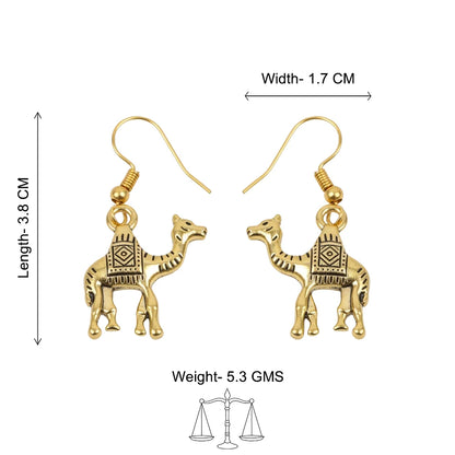 Peacock glow stone studded dangler earrings & Camel dangler earrings Combo set
